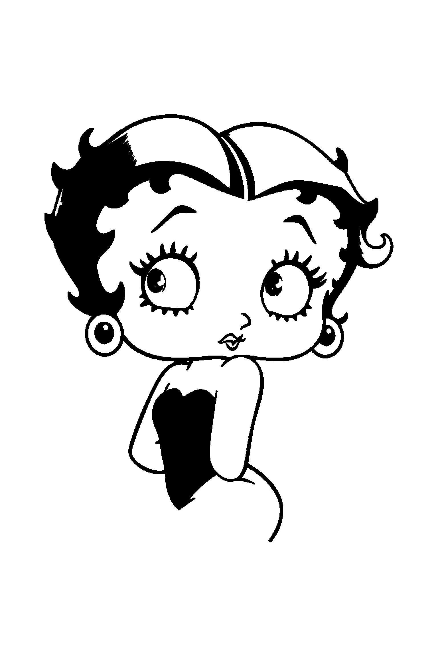 Coloriage Betty Boop gratuit à imprimer : Betty chanteuse avec un autre personnage de son univers