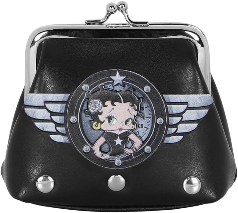 Porte-monnaie clic clac Betty Boop Motor Love noir, 10 x 7 cm – Image 2