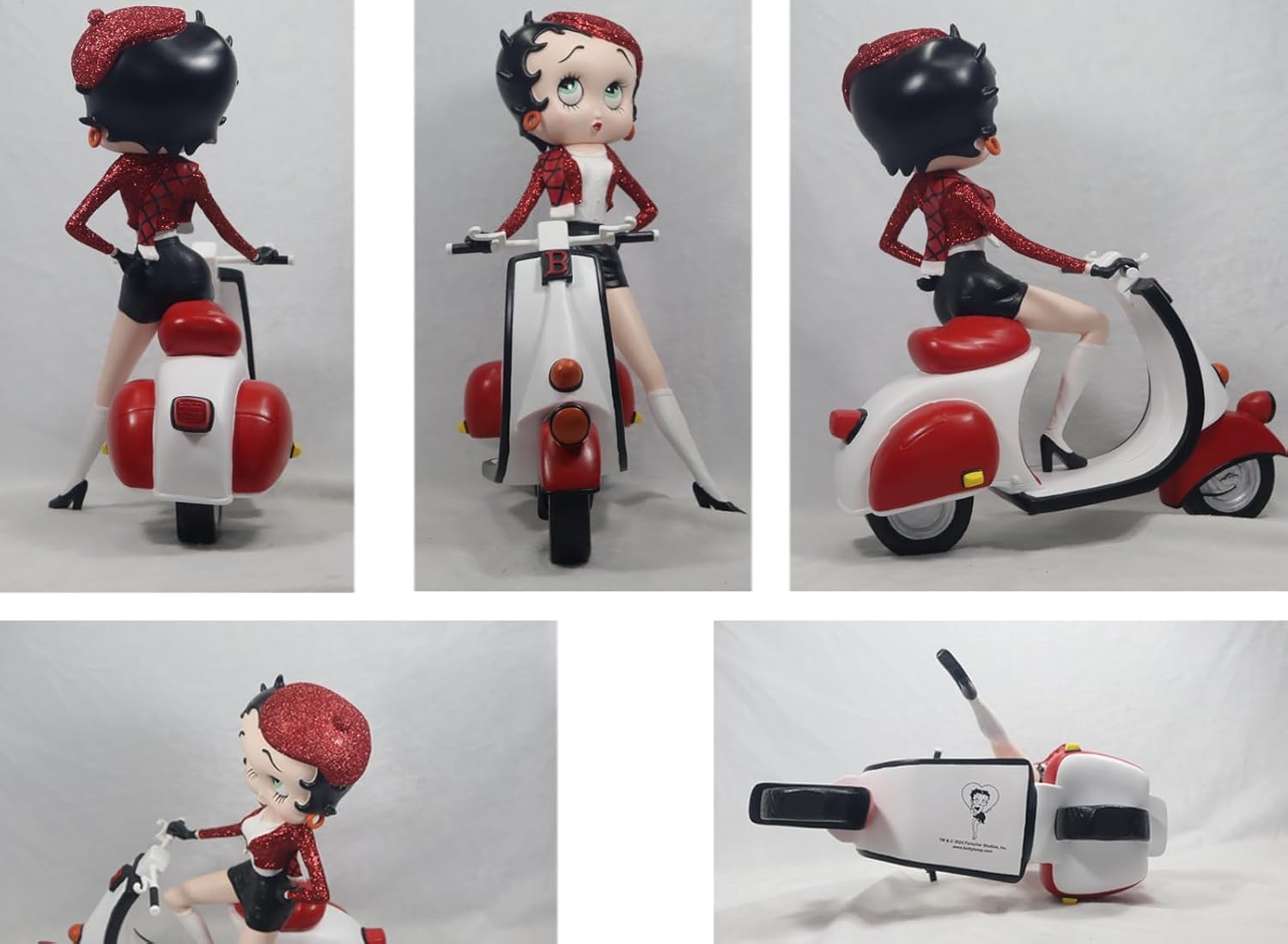 Figurine Betty Boop Middle-England en scooter rouge et blanc, 31 cm – Image 3