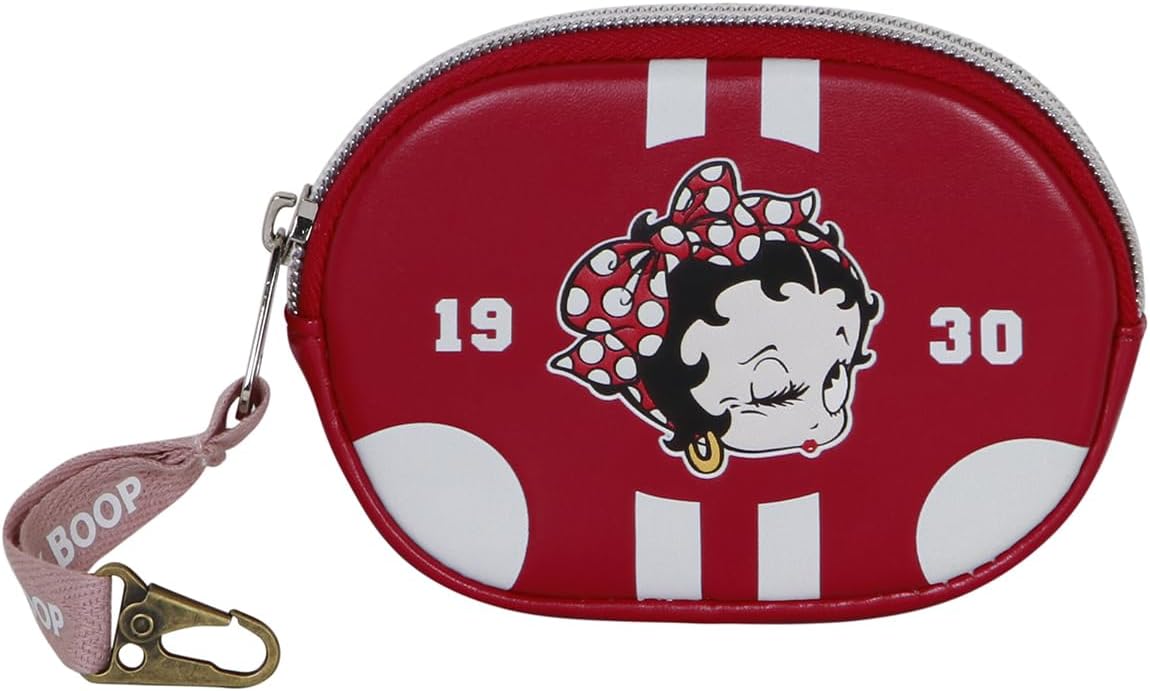 Porte-monnaie Betty Boop Pill Varsity bordeaux 12 x 8,5 cm – Image 2