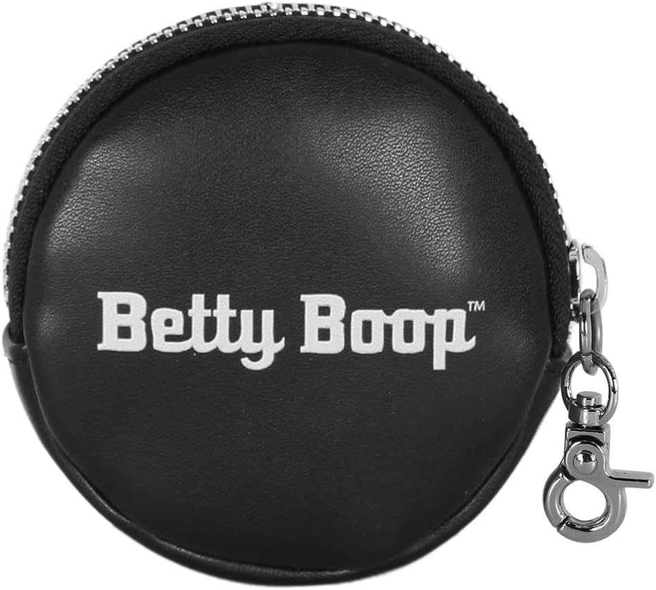 Porte-monnaie rond Betty Boop Motor Love Cookie noir 8,7 x 8,7 cm – Image 3