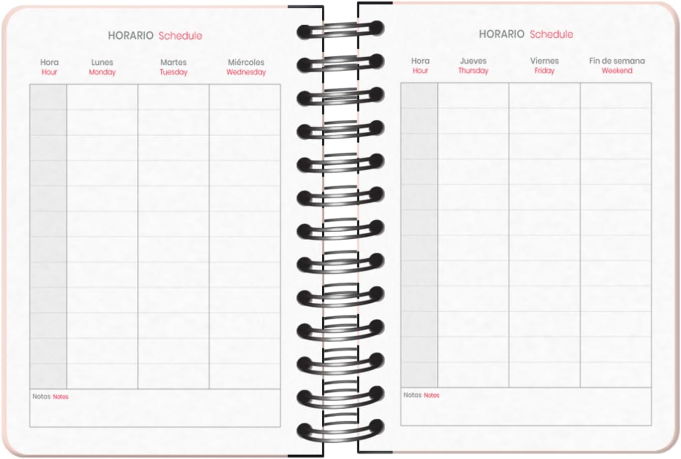 Agenda scolaire Betty Boop 2024 2025 A6 jour par page avec anneaux et élastique – Image 3