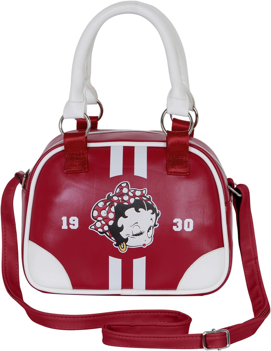 Sac bowling Betty Boop bordeaux avec bandoulière 110 cm – Image 2