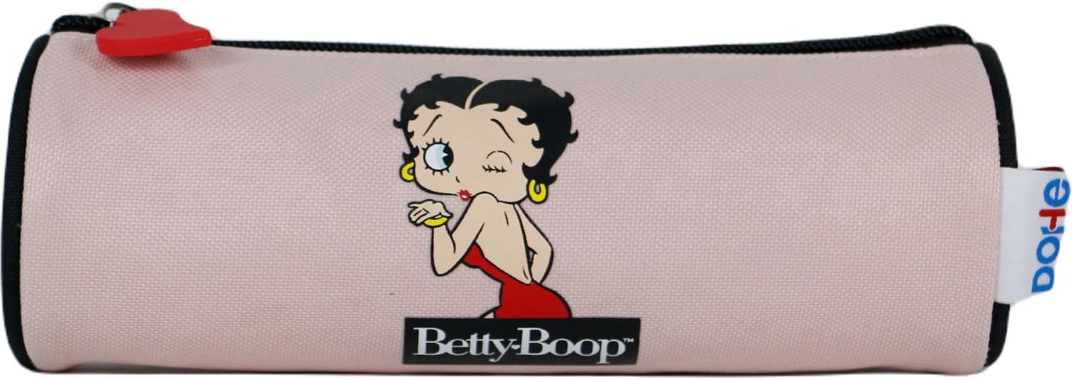 Trousse ronde Betty Boop rose DOHE avec fermeture éclair – Image 2