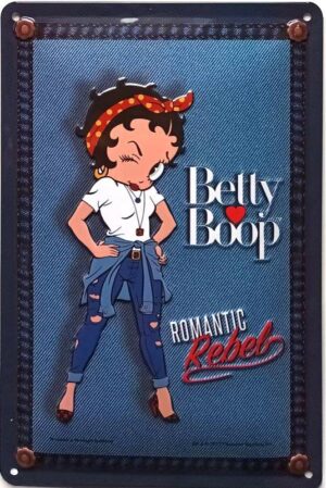 Plaque métal relief 30x20 cm Betty Boop Jean