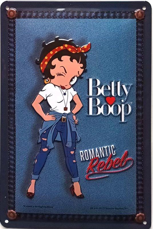 Plaque métal relief 30x20 cm Betty Boop Jean