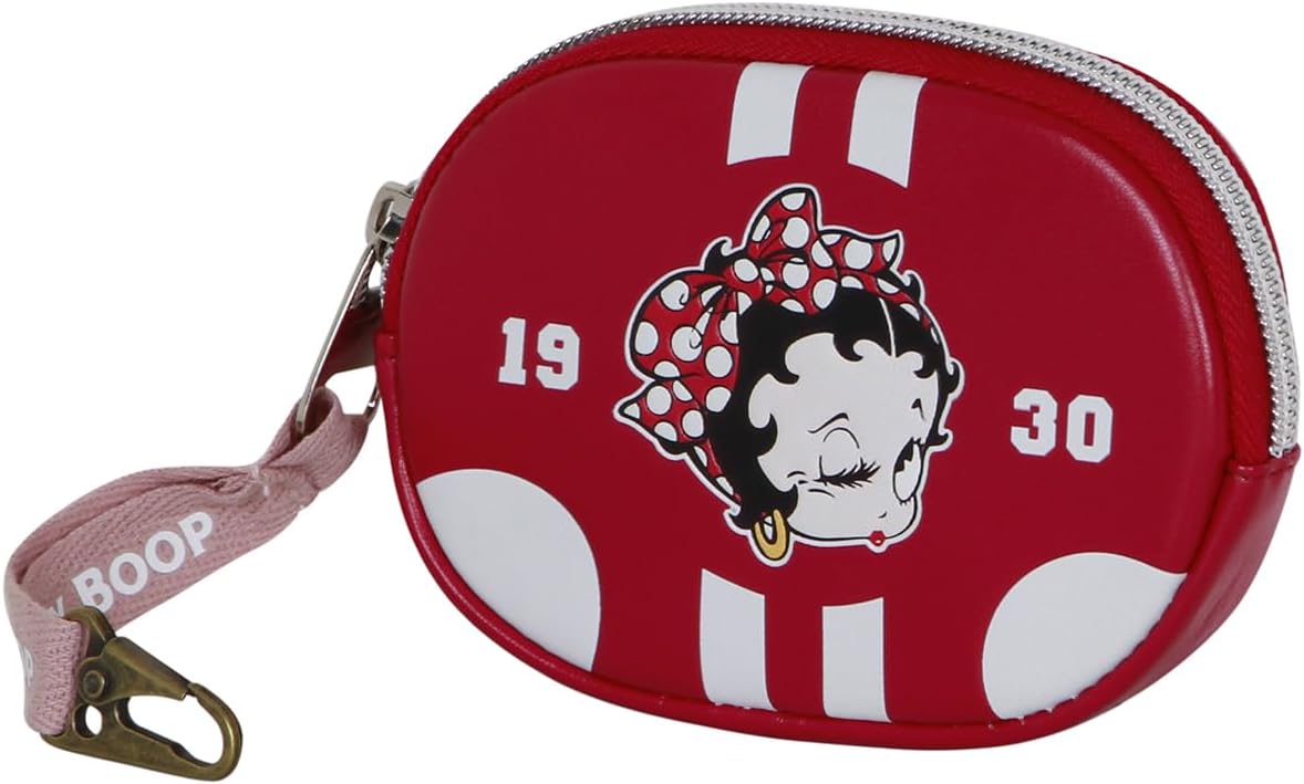 Porte-monnaie Betty Boop Pill Varsity bordeaux 12 x 8,5 cm