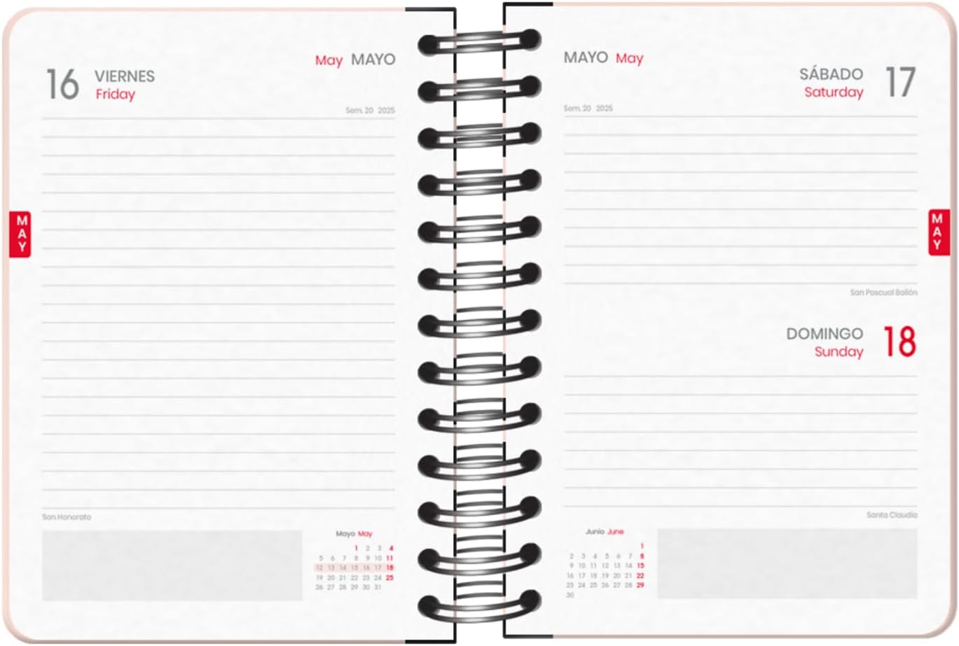 Agenda scolaire Betty Boop 2024 2025 A6 jour par page avec anneaux et élastique – Image 2