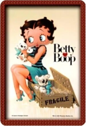 Plaque métal relief Betty Boop Puppy 30 x 20 cm