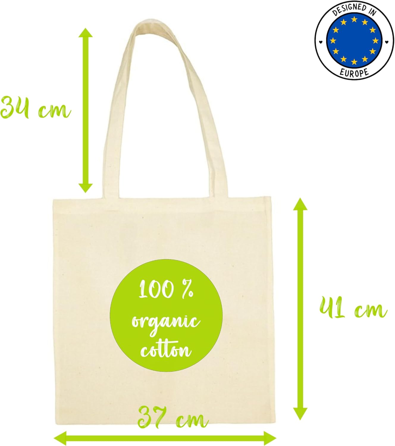 Sac fourre-tout Betty Boop beige en coton écologique 100 % naturel – Image 3