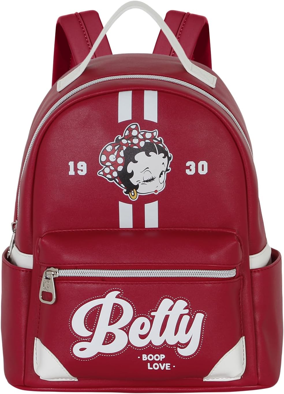 Sac à dos Betty Boop Heady bordeaux avec poche avant zippée, 8 L – Image 2