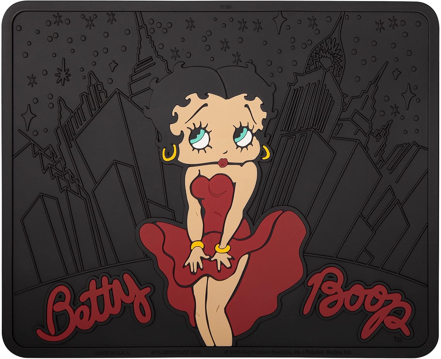 Tapis de sol Betty Boop New York City Sky Line en caoutchouc, lot de 2 Plasticolor
