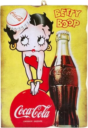 Tableau publicitaire rétro Betty Boop sur bois MDF 25 x 18 cm