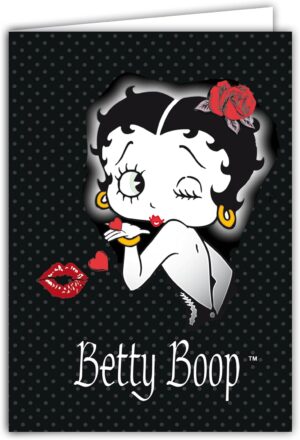 Carte XL Betty Boop 22x31cm intérieur blanc avec enveloppe