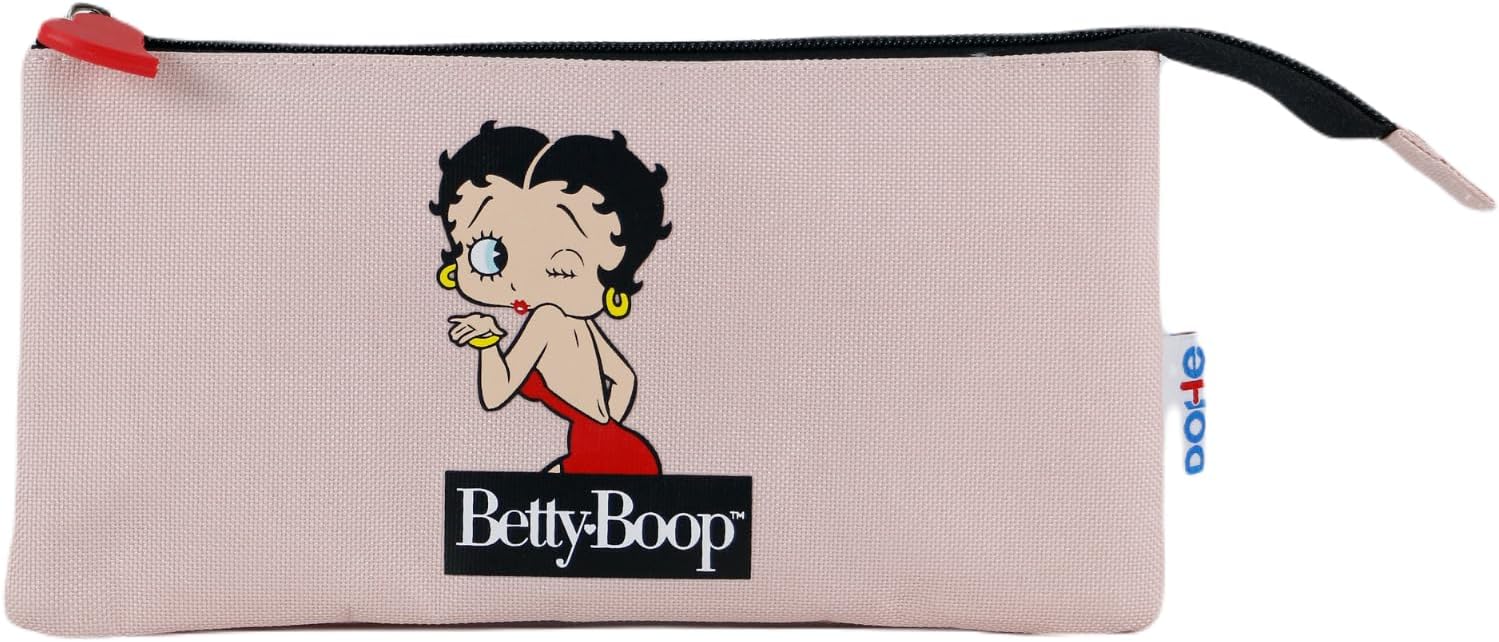 Trousse scolaire Betty Boop DOHE rose à 3 compartiments – Image 2