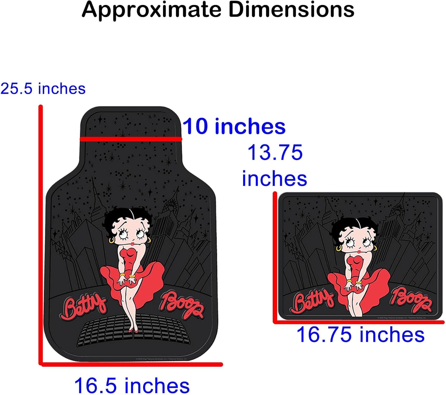 Tapis de sol Betty Boop motif New York City Skyline en 100 % caoutchouc – Image 3