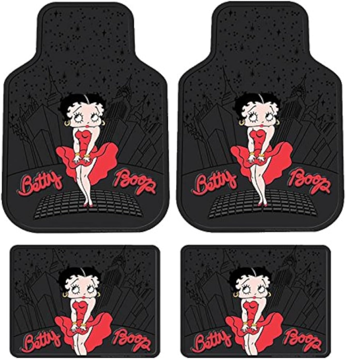 Tapis de sol Betty Boop motif New York City Skyline en 100 % caoutchouc