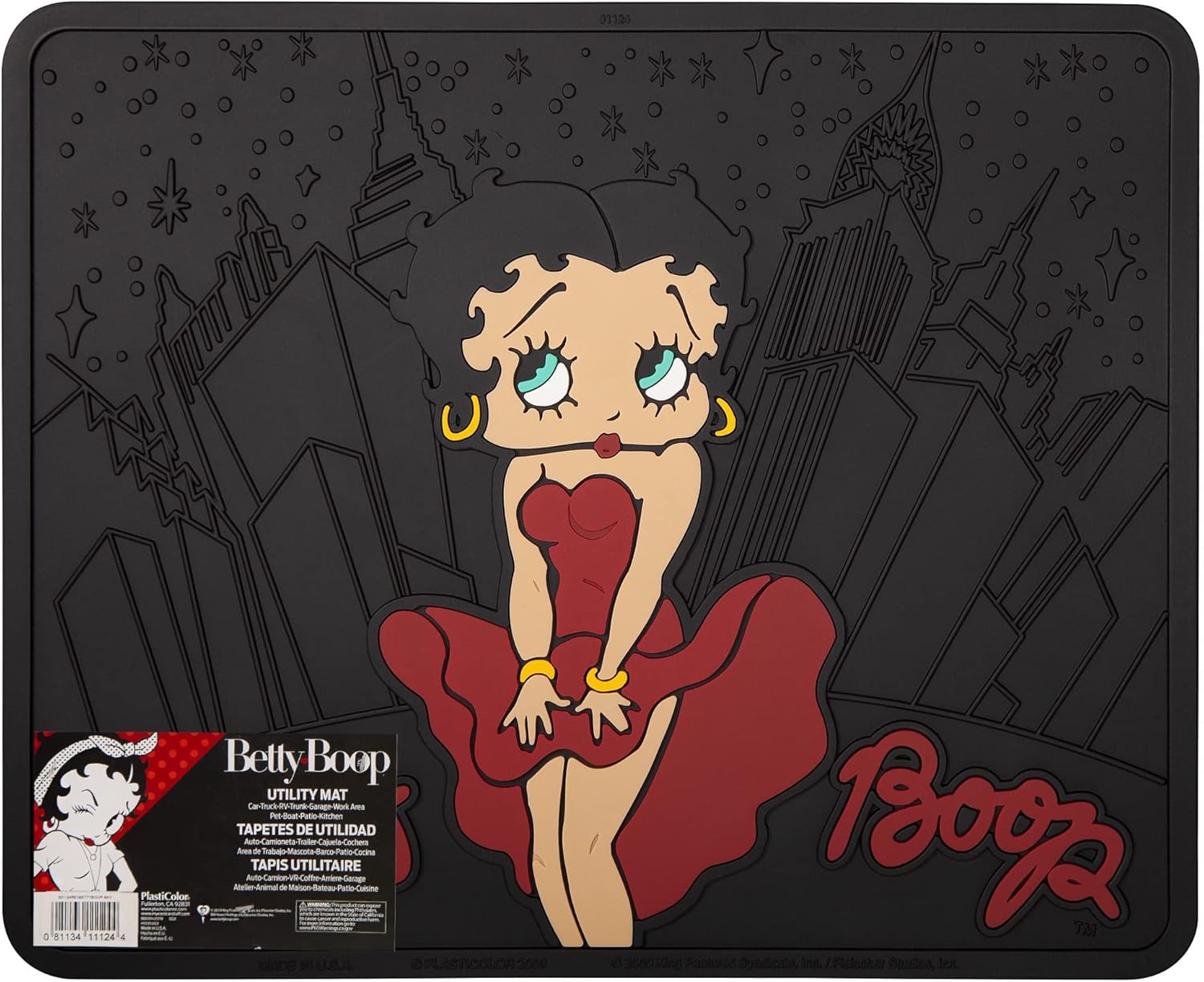 Tapis de sol Betty Boop New York City Sky Line en caoutchouc, lot de 2 Plasticolor – Image 2