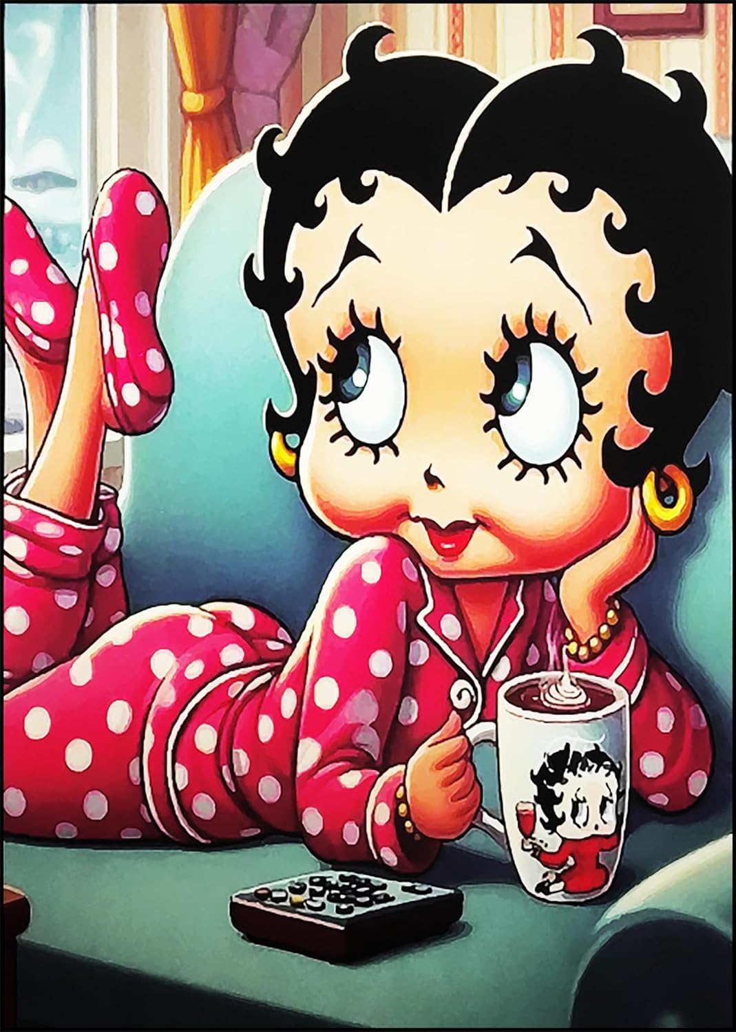 Tableau mural Betty Boop KUSTOM ART sur bois MDF 30 x 21 cm