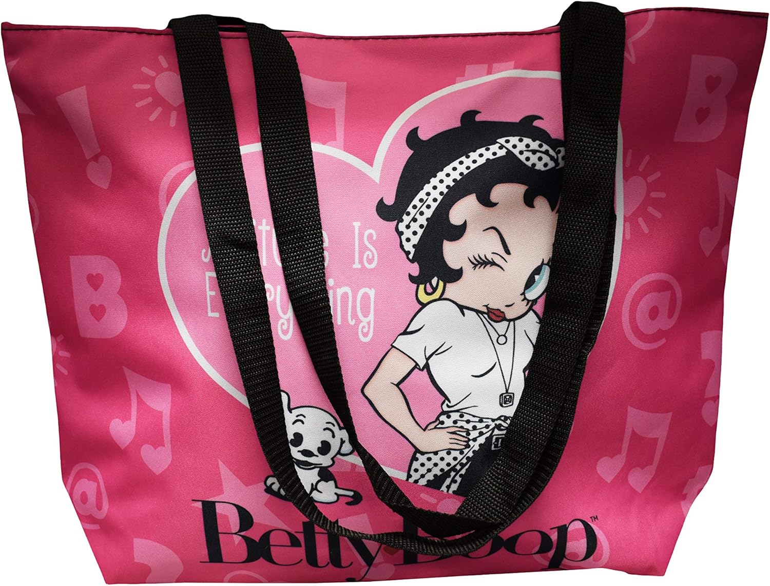 Grand sac fourre-tout Betty Boop rose « Attitude is Everything » 17.8'' x 14'' – Image 2
