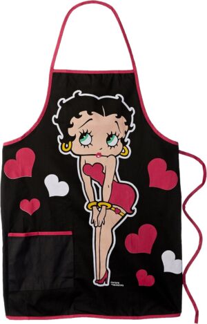Tablier Betty Boop noir Spoontiques en 100% coton
