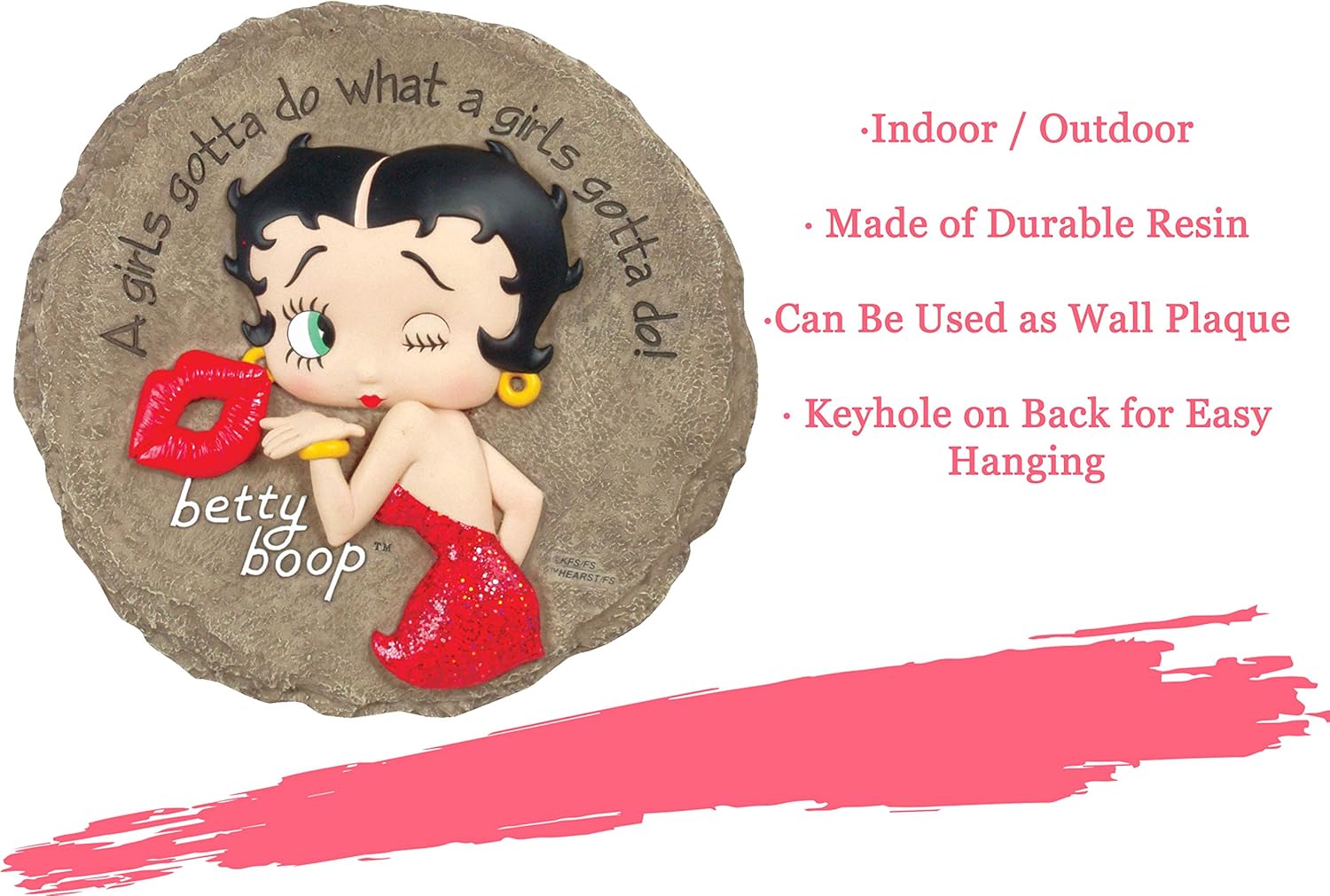 Pierre décorative Betty Boop marron pour intérieur ou extérieur – Image 6