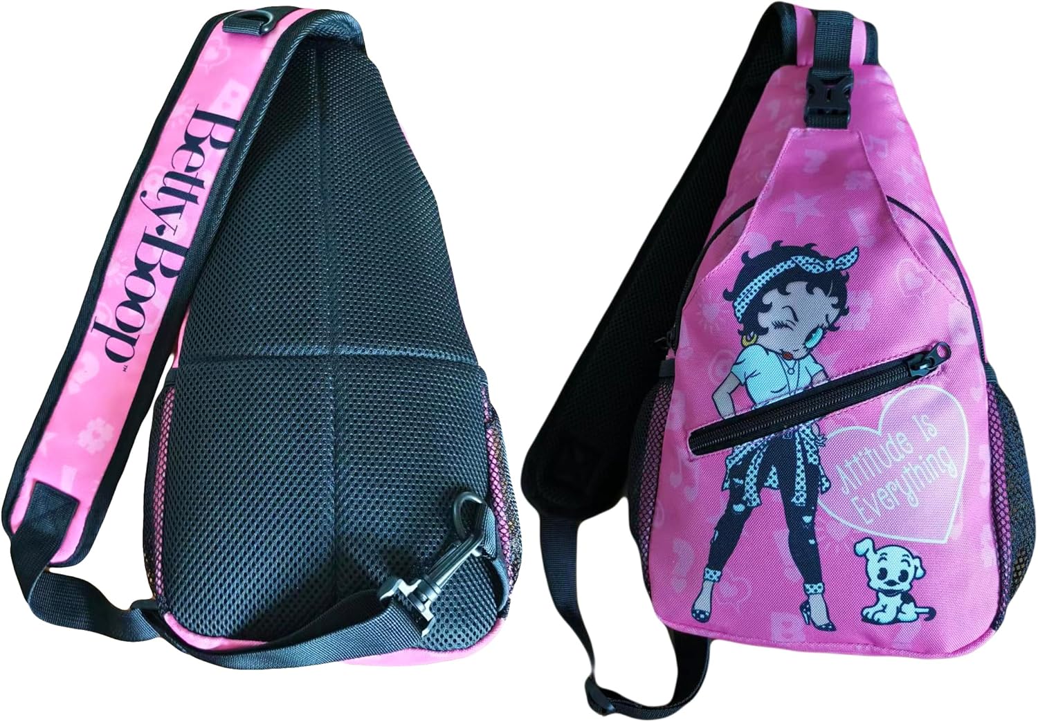 Sac à bandoulière Betty Boop rose Attitude is Everything
