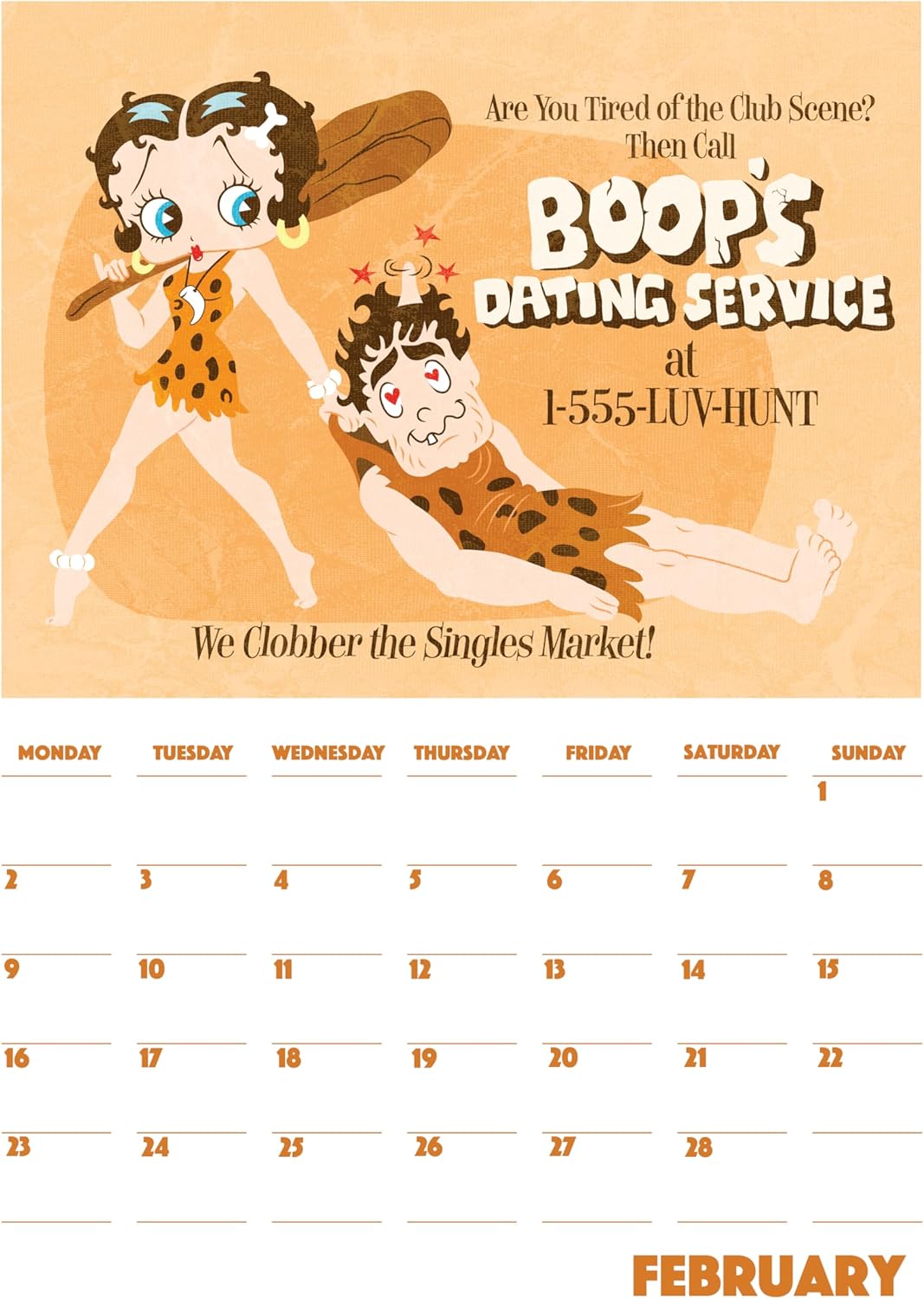 Calendrier mural Betty Boop 2026 format A4 – Image 3
