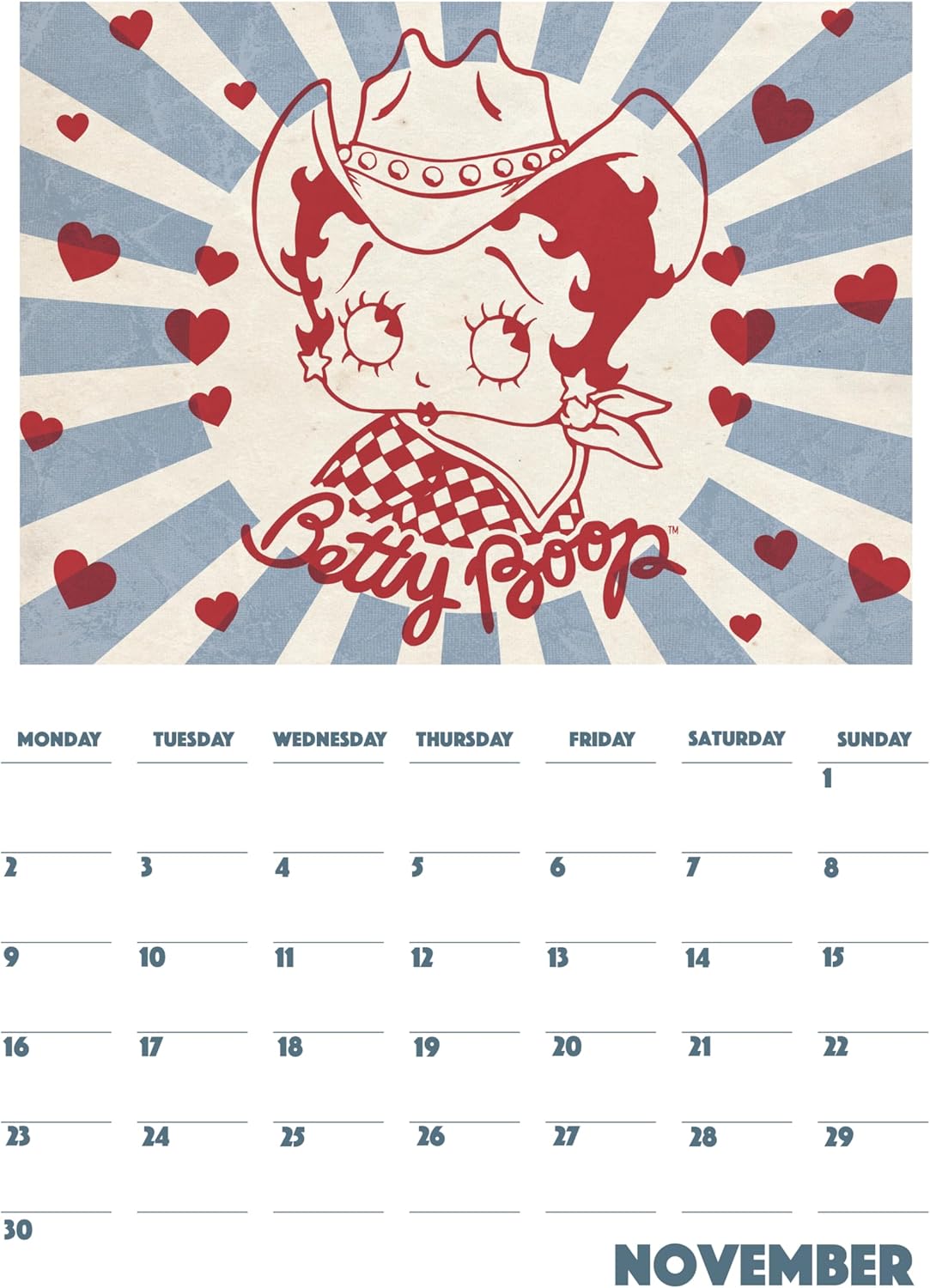 Calendrier mural Betty Boop 2026 format A4 – Image 6