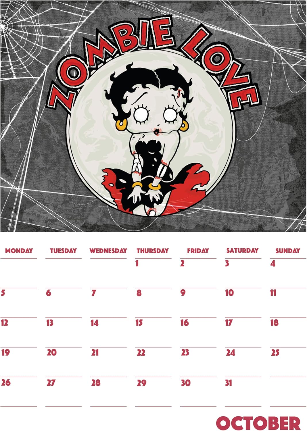 Calendrier mural Betty Boop 2026 format A4 – Image 5
