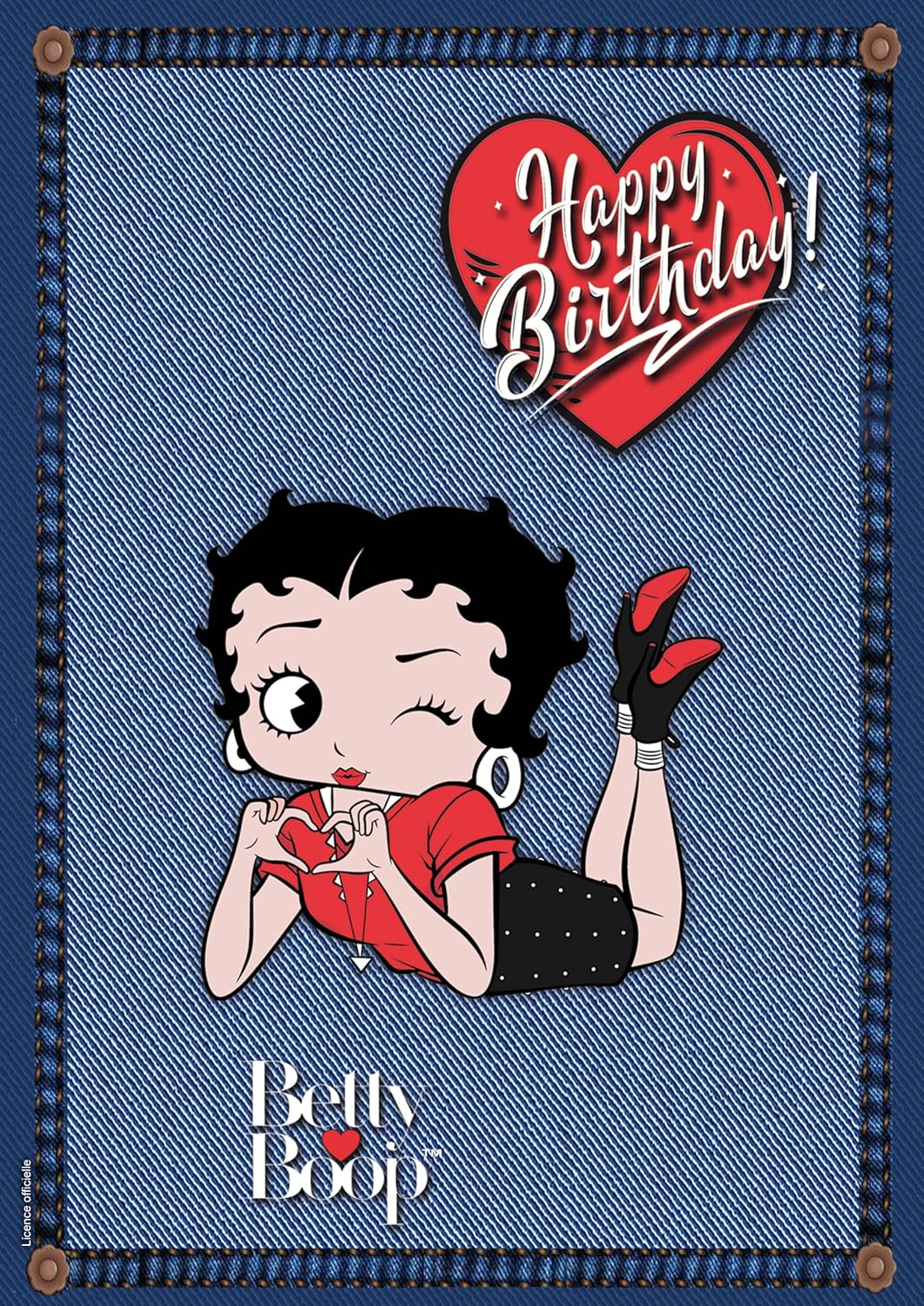 Carte XL Happy Birthday Betty Boop avec enveloppe, intérieur blanc 22x31 cm – Image 2