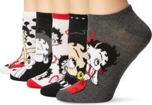 Chaussettes casual femme Betty Boop noir/rouge/multicolore