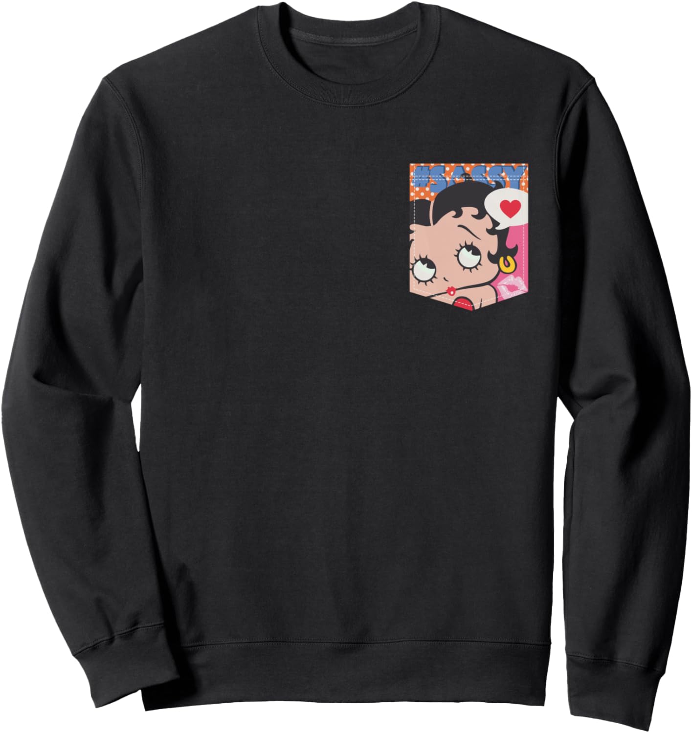 Sweatshirt Betty Boop Sassy à écusson de poche