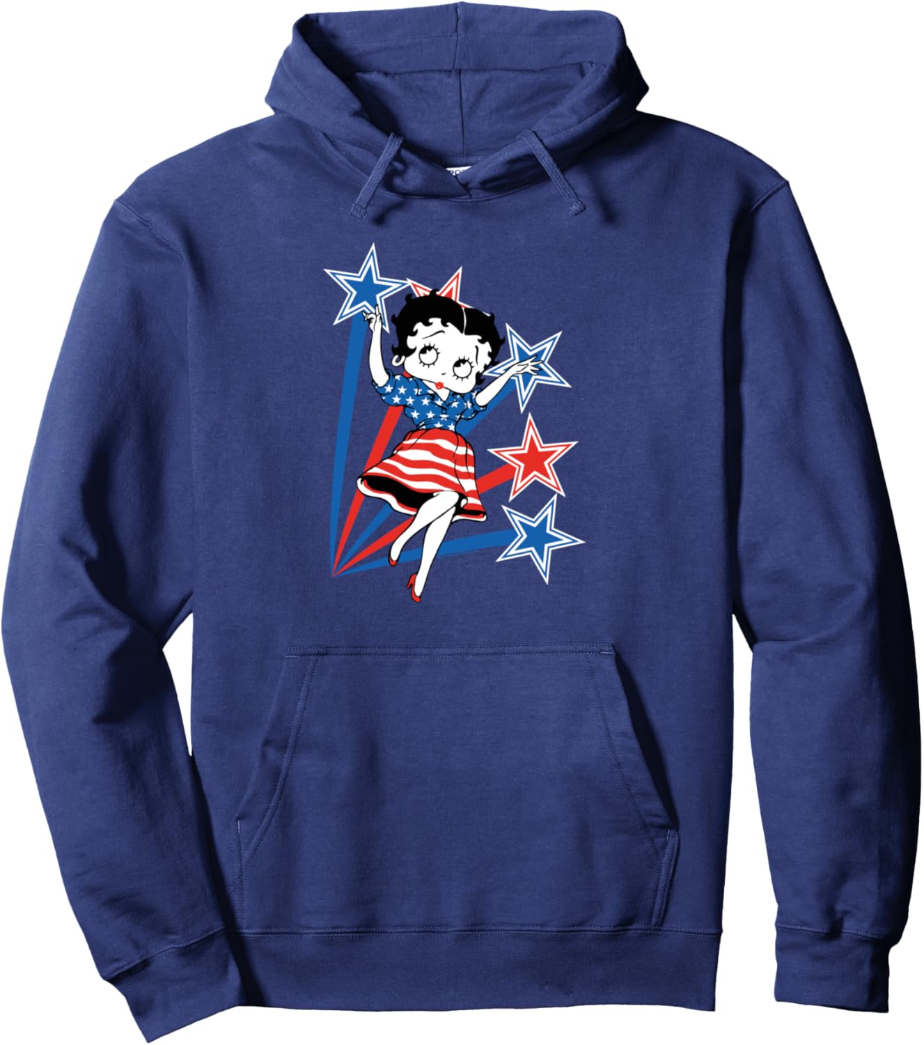 Sweat à capuche Betty Boop drapeau américain et étoiles, 241 g