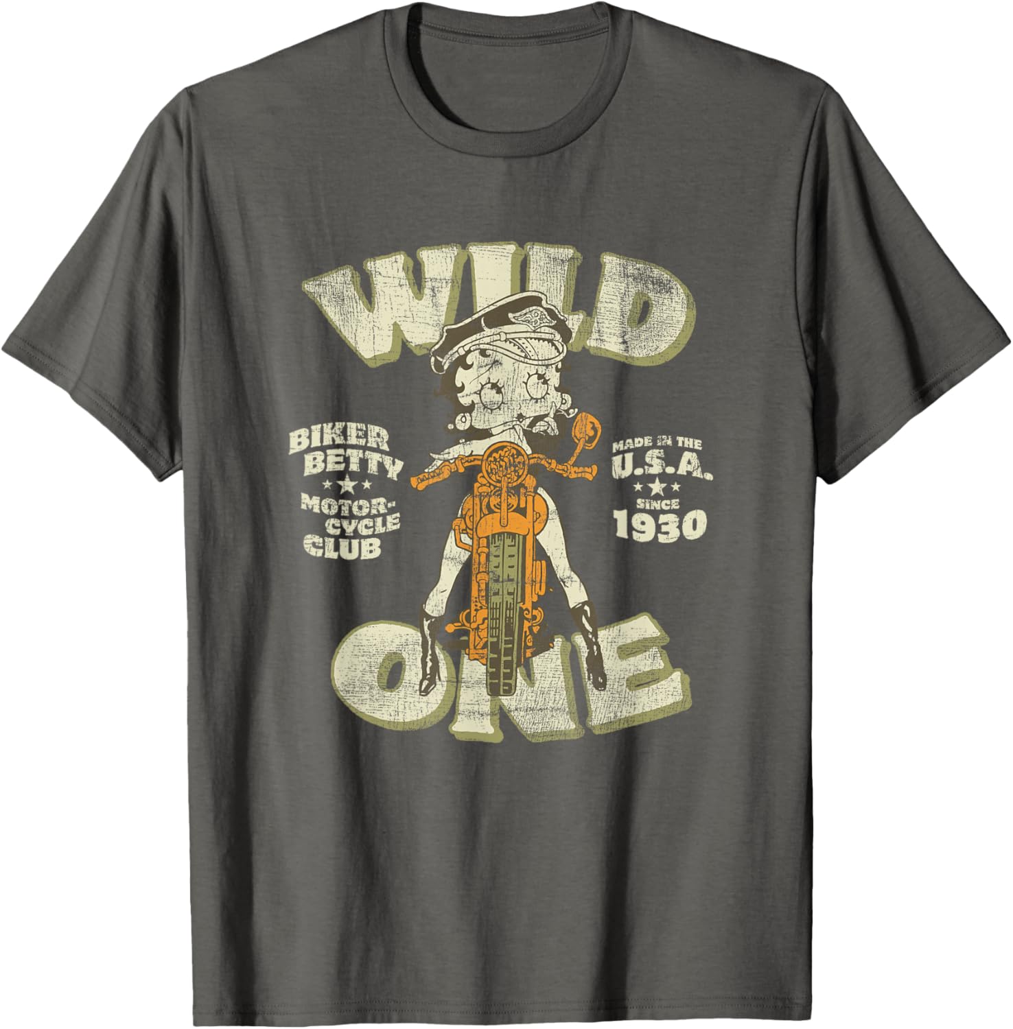 T-shirt Betty Boop Wild One Biker, coupe Femme ou Homme