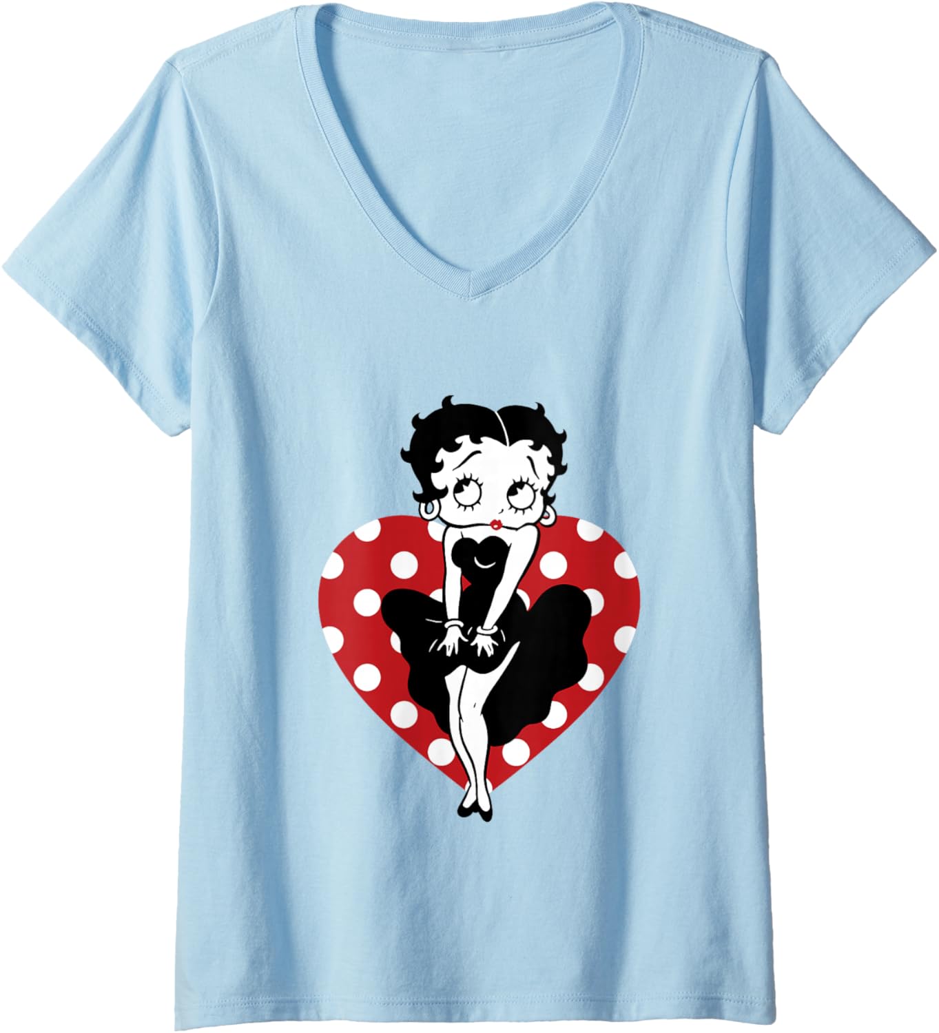 T-shirt femme Betty Boop col V parodie robe