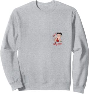 Sweat Betty Boop Strike A Pose avec logos poitrine et dos