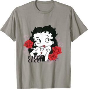 T-shirt Betty Boop Sassy Roses pour Femme ou Fille