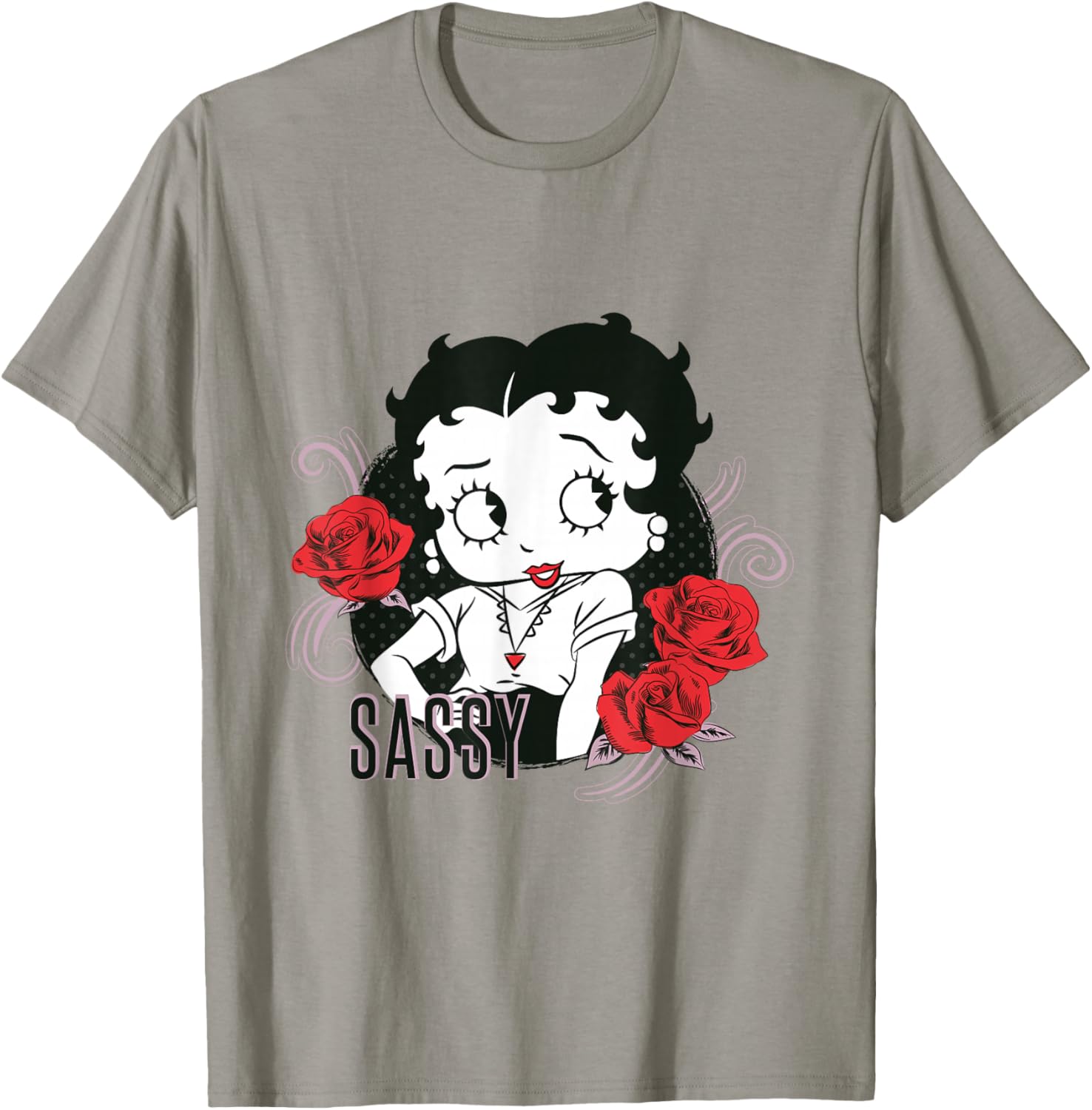 T-shirt Betty Boop Sassy Roses pour Femme ou Fille