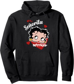 Sweat à capuche Betty Boop Señorita Hearts à col tissé
