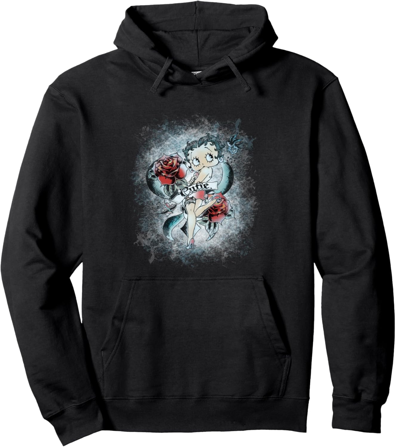 Sweat à capuche Betty Boop Roses Cutie, coupe classique