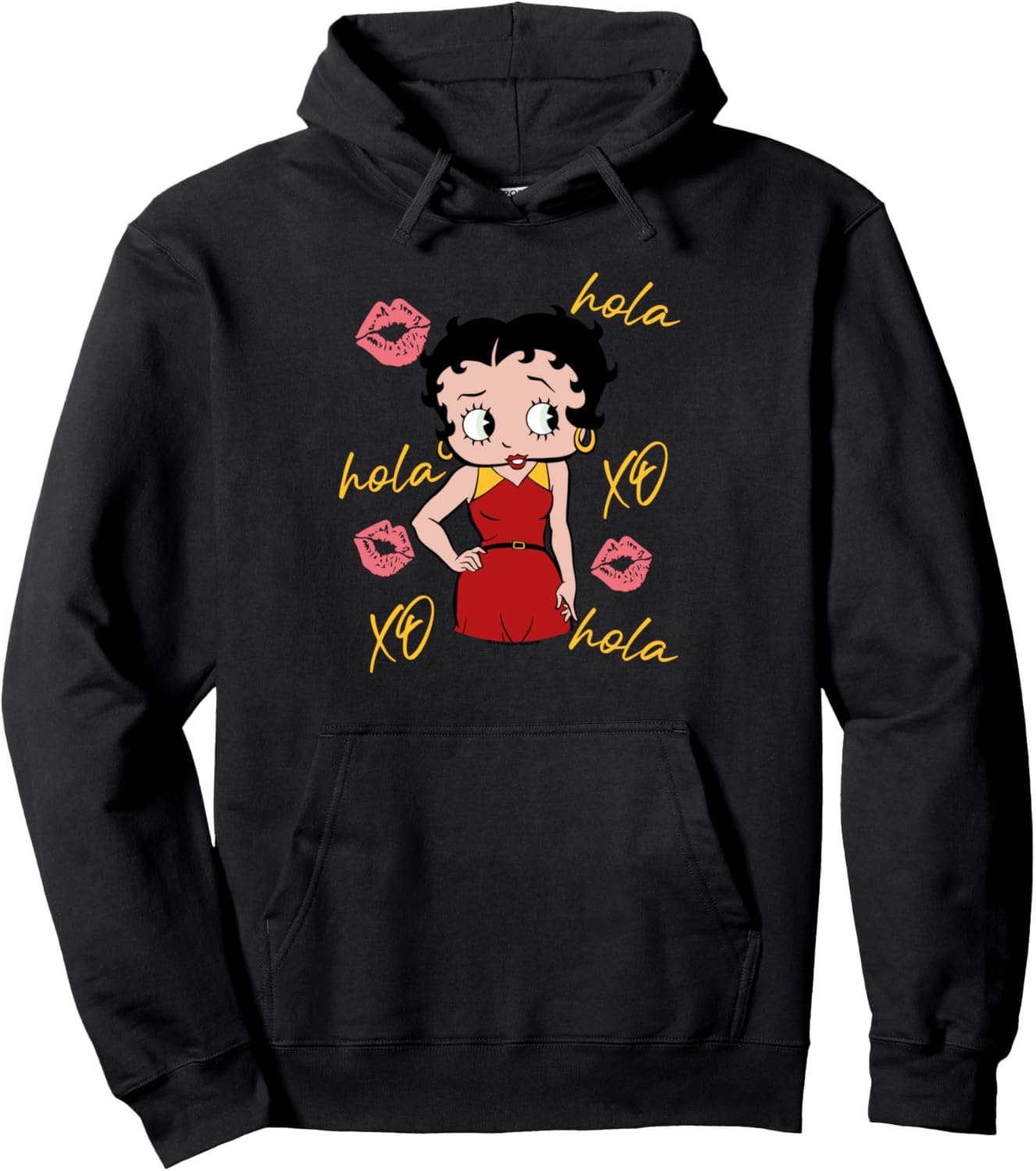 Sweat à capuche Betty Boop Hola XO Kisses, drapeau Espagne