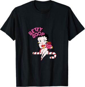 T-shirt Betty Boop Candy Cane PAPL3165 imprimé poitrine et dos