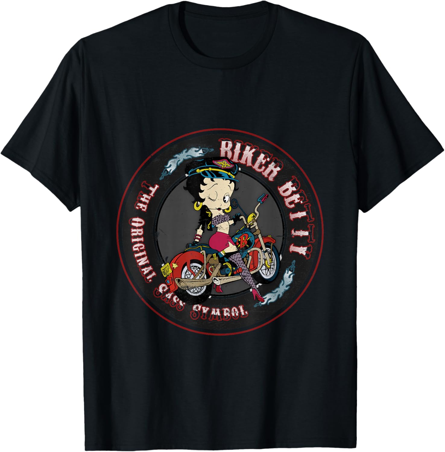 T-shirt noir Betty Boop Biker Betty adulte S
