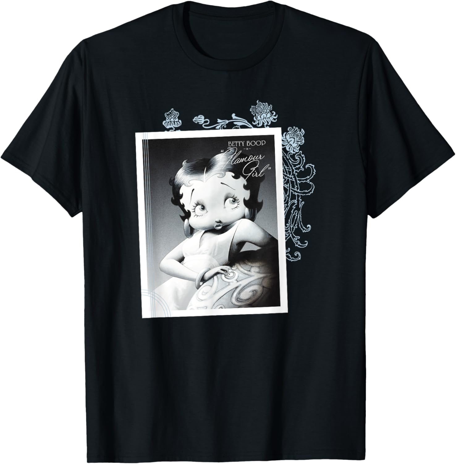 T-shirt Betty Boop Glamour Girl en Noir, Asphalte ou Bleu Marine