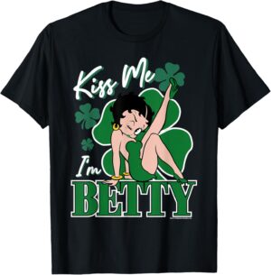 T-shirt Betty Boop Saint-Patrick Kiss Me I'm Betty