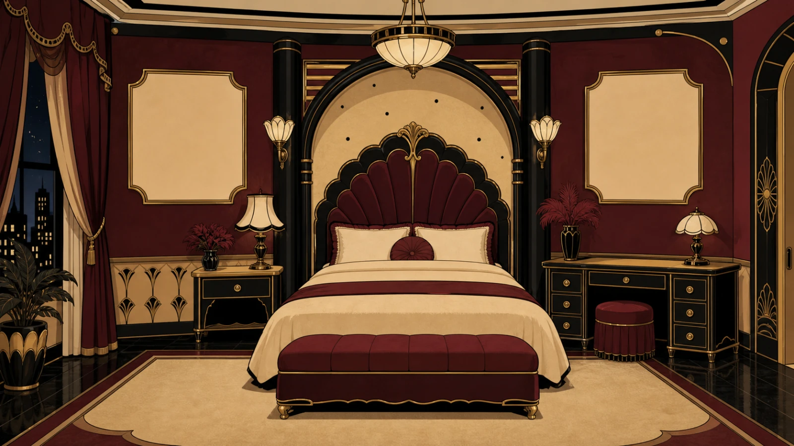 Chambre rétro Art déco